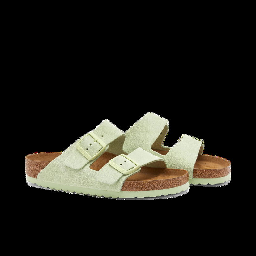 Tenisky a topánky Birkenstock Arizona Faded Lime Suede Zelené | 1026811