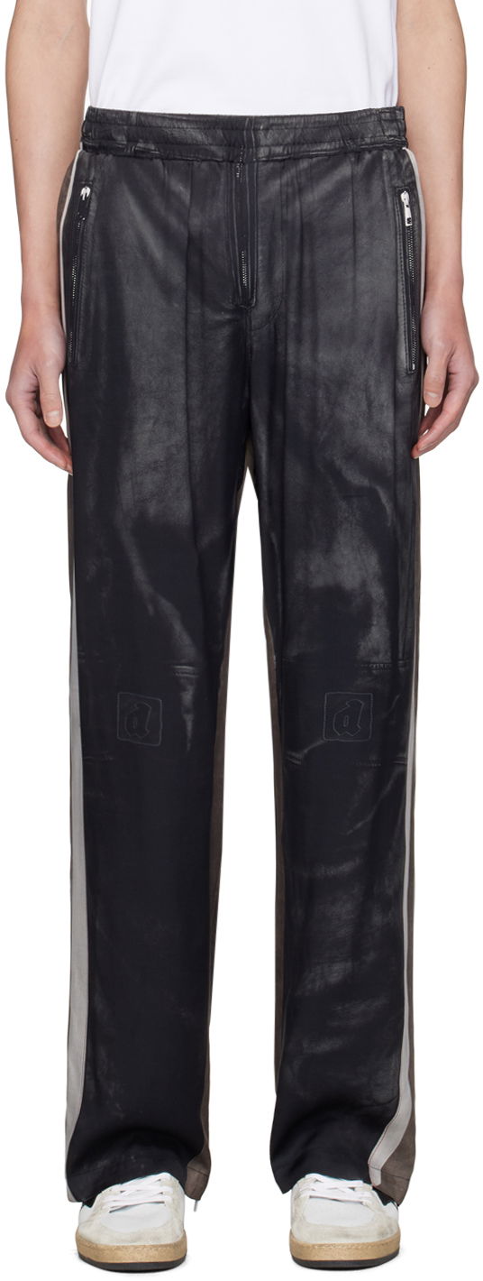 Nohavice Diesel Straight Leg Leather Trousers Čierna | A14236-0NMAN-9XX
