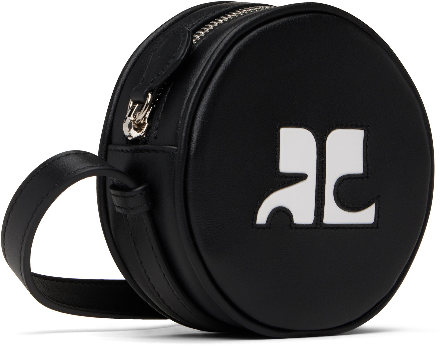 Taška cez rameno Courrèges Courrèges Reedition Leather Circle Bag Čierna | PERGSA066CR0065, 1
