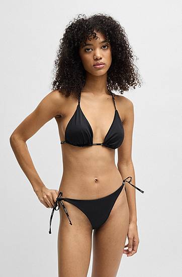 Plavky BOSS Bikini Bottoms with Logo Ties Čierna | 50535795, 1