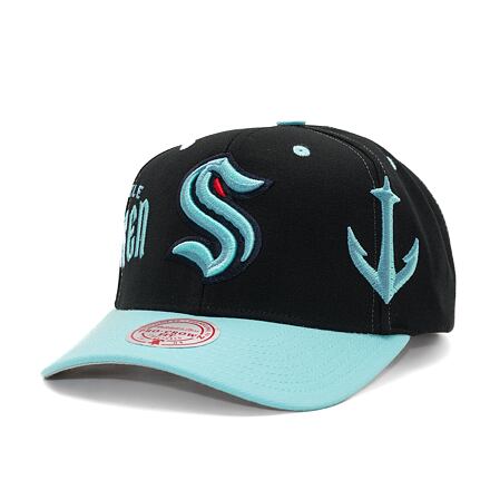 Šiltovka Mitchell & Ness Overbite Pro Snapback Seattle Kraken Black Tyrkysová | HHSS7311-SKRYYPPPBLCK, 0