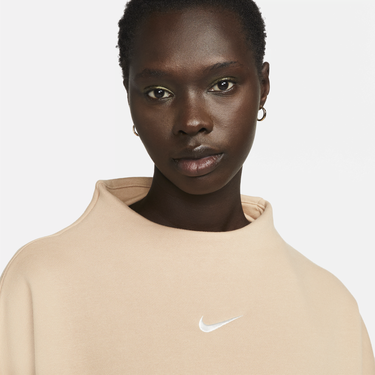 Mikina Nike Sportswear Phoenix Fleece Over-Oversized Mock-Neck 3/4-Sleeve Sweatshirt Béžová | DQ5765-200, 4