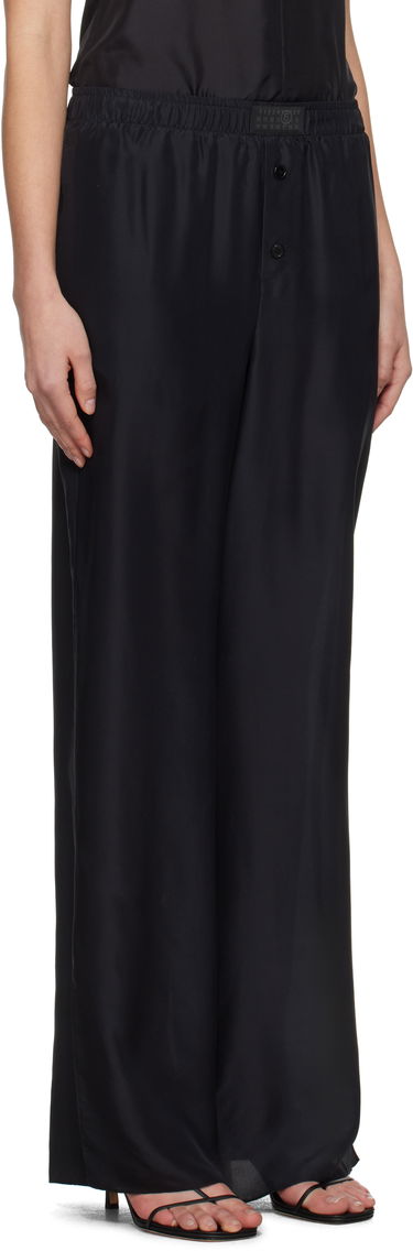 Nohavice Maison Margiela MM6 Maison Margiela Light Silk Pyjama Pants Čierna | S52KA0529 M35244, 1