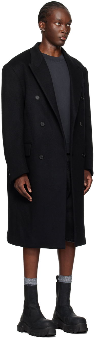 Kabáty We11done Double-Breasted Wool Coat Čierna | WD-CT2-24-068-M-BK, 1