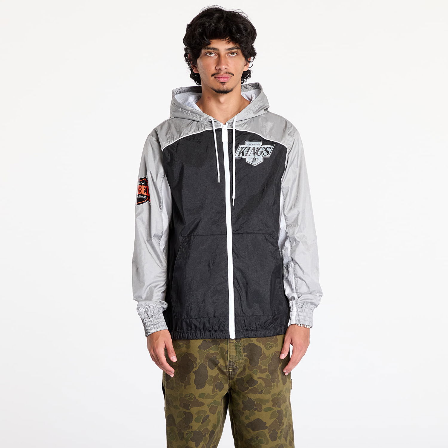 Bunda Mitchell & Ness NHL Big Shot Premium Vintage Los Angeles Kings Windbreaker Multi/ White Čierna | ZF8070-LAKMTWH, 0