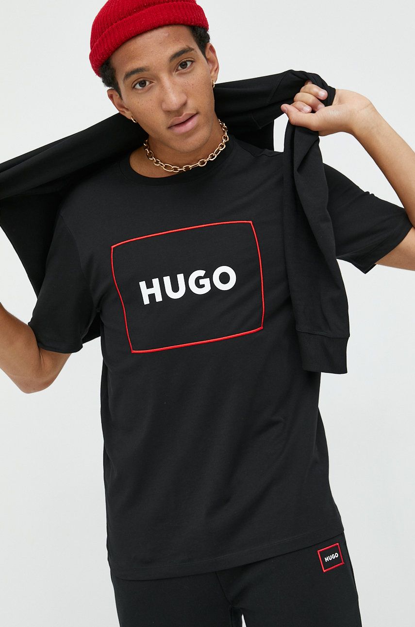 Tričko BOSS Cotton T-Shirt Čierna | 50475330, 0