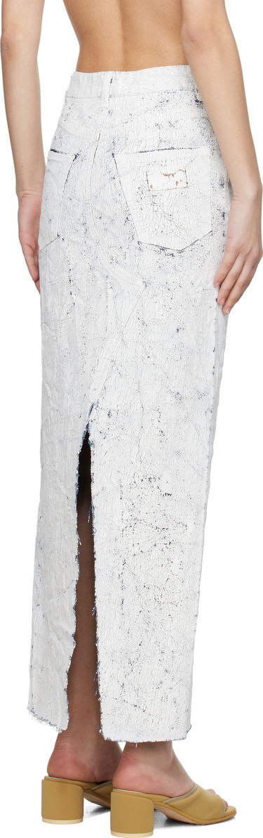 Sukňa Maison Margiela MM6 Maison Margiela Hand-Painted Denim Maxi Skirt Biela | S62MI0027 M30028, 2