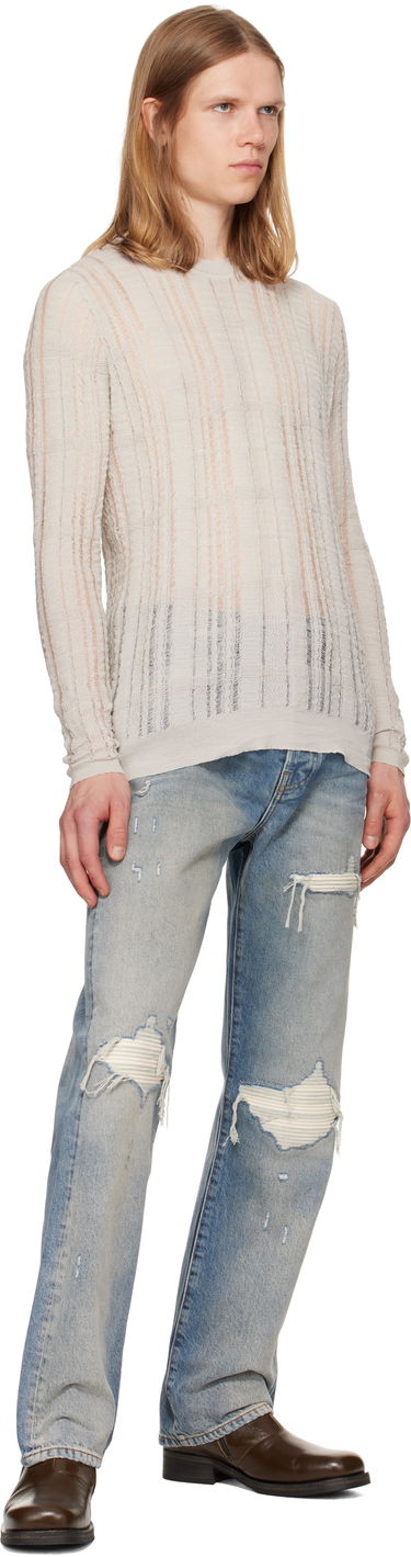 Džínsy AMIRI AMIRI Suede Straight MX1 Jeans Modrá | AMDNGH1085, 3