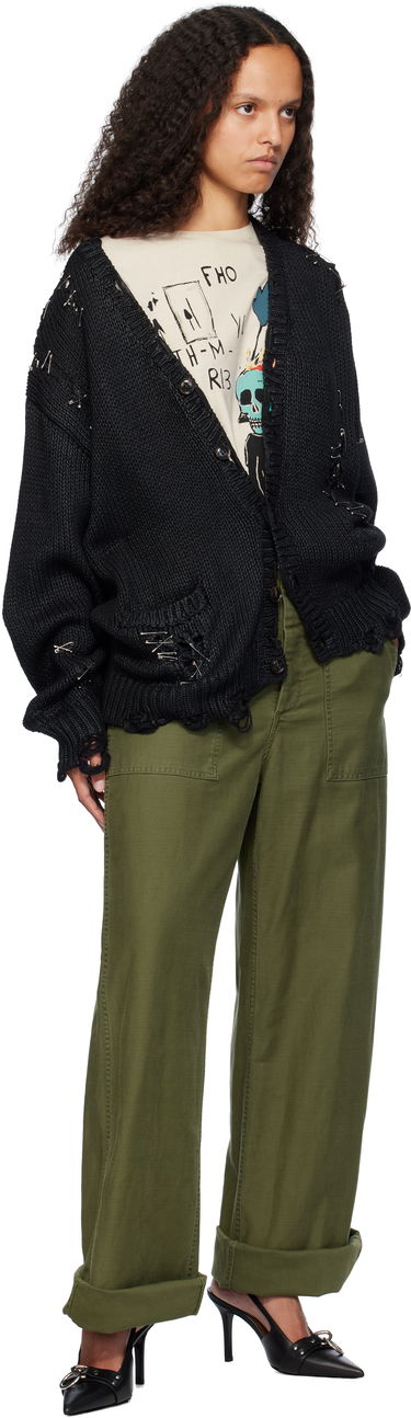 Sveter R13 R13 Distressed Boyfriend Cardigan Čierna | R13WY249 Y170A, 3