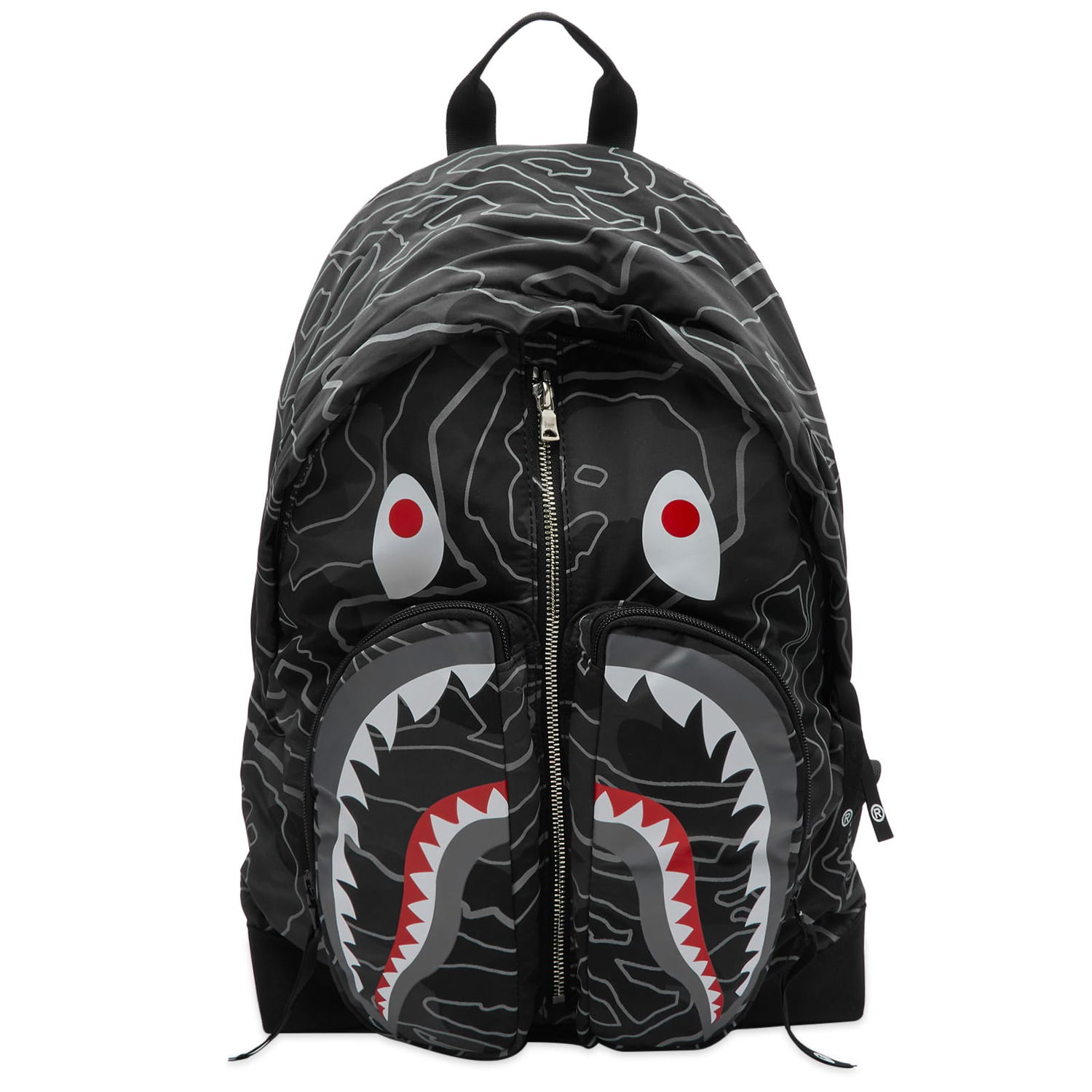 Batoh BAPE Layered Line Camo Shark Day Pack Čierna | 001BAJ801002M-BLK, 0