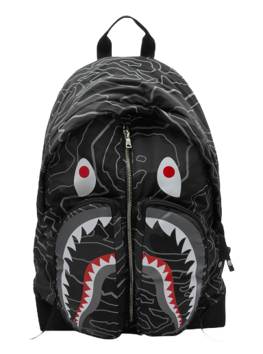 Batoh BAPE Layered Line Camo Shark Day Pack Čierna | 001BAJ801002M-BLK