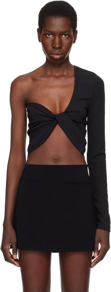 Tielko Courrèges Courrèges Twist Asymmetrical Cropped Top Čierna | 225JTO412JS0220, 0