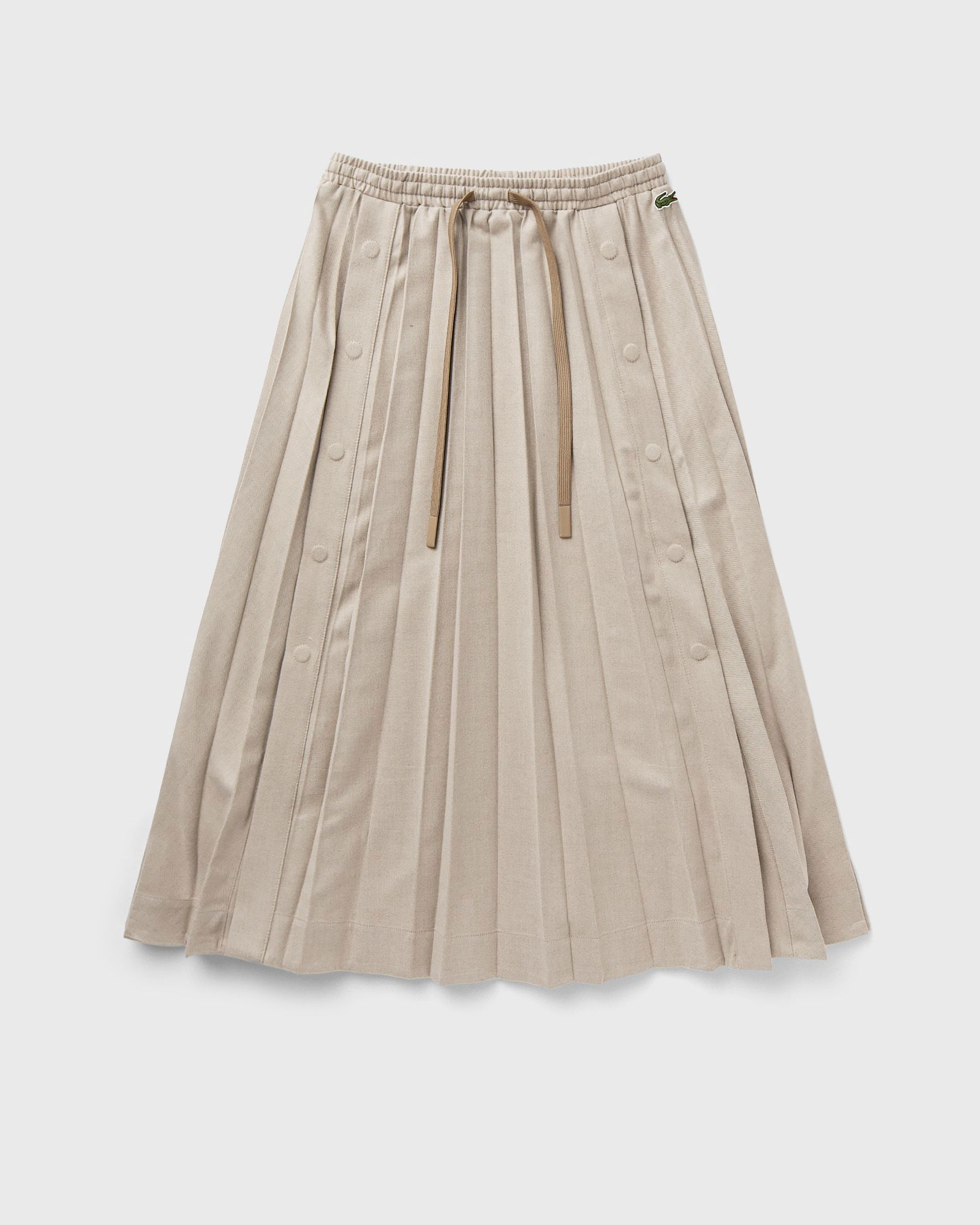 Beige Pleated Midi Skirt