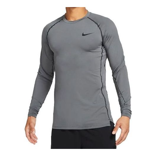 Body Nike Pro Slim Fit Long-Sleeve Top Šedá | DD1980-068