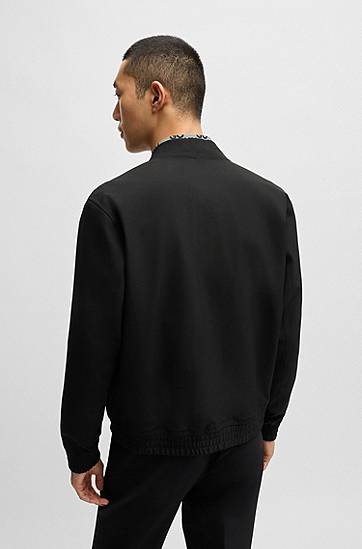 Bomber bunda BOSS Performance-Stretch Twill Bomber Jacket Čierna | 50531284, 1
