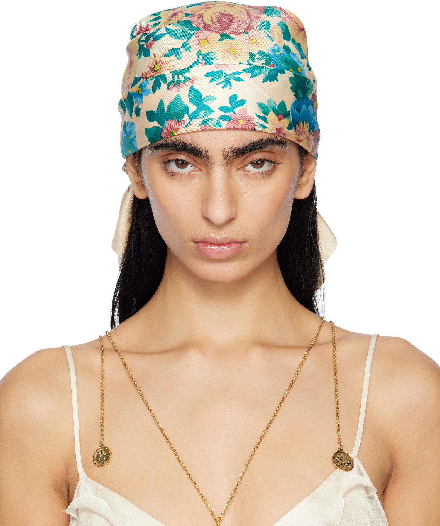 Šál CHLOÉ Chloé 'The Chloé Peonies' Floral Print Silk Twill Scarf Rôznofarebný | CHC25UT087TWI, 0