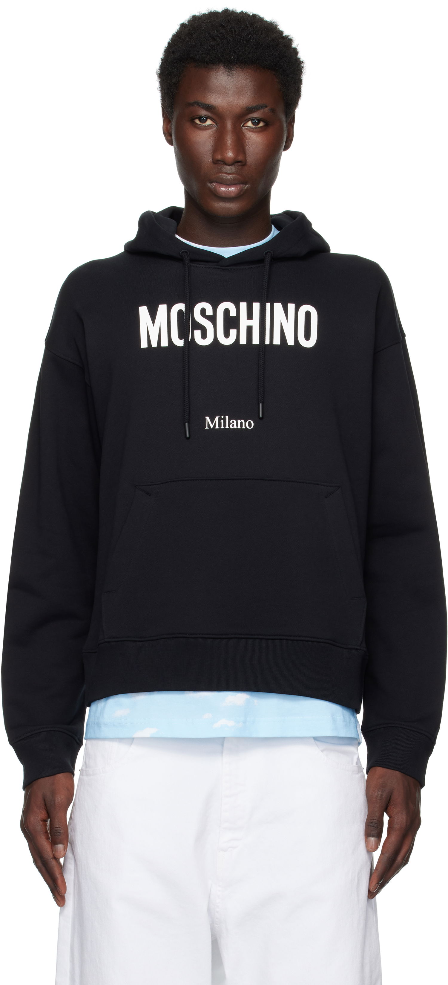 Mikina Moschino Moschino Printed Organic Cotton Hoodie Čierna | 252ZZ170852281555, 0