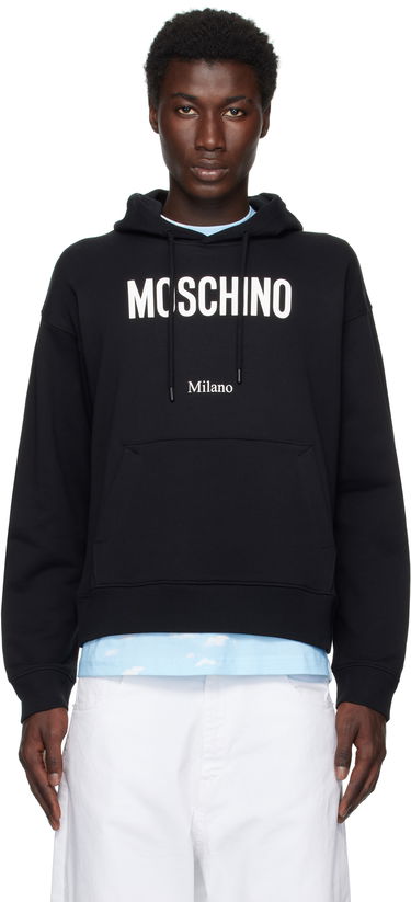 Mikina Moschino Moschino Printed Organic Cotton Hoodie Čierna | 252ZZ170852281555, 0