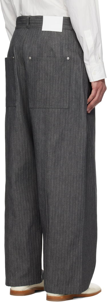Nohavice sage NATION SAGE NATION Welt Striped Trousers Šedá | S083 WELT TROUSER DENIM, 2