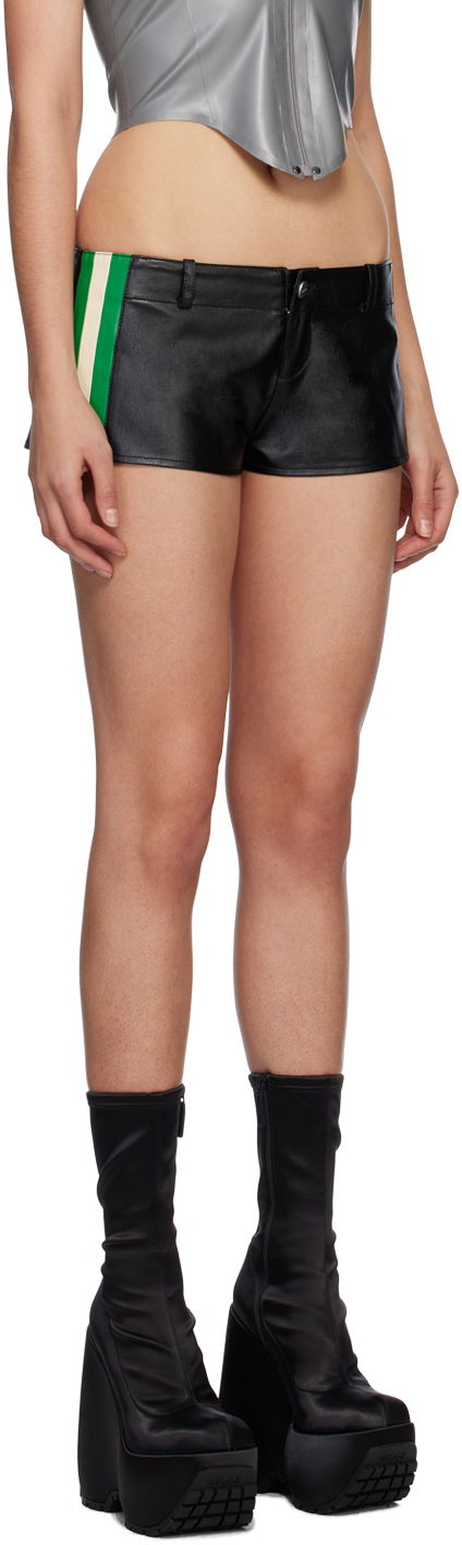 Šortky Miaou Miaou Devon Faux-Leather Shorts Čierna | 3004VLBLK, 1