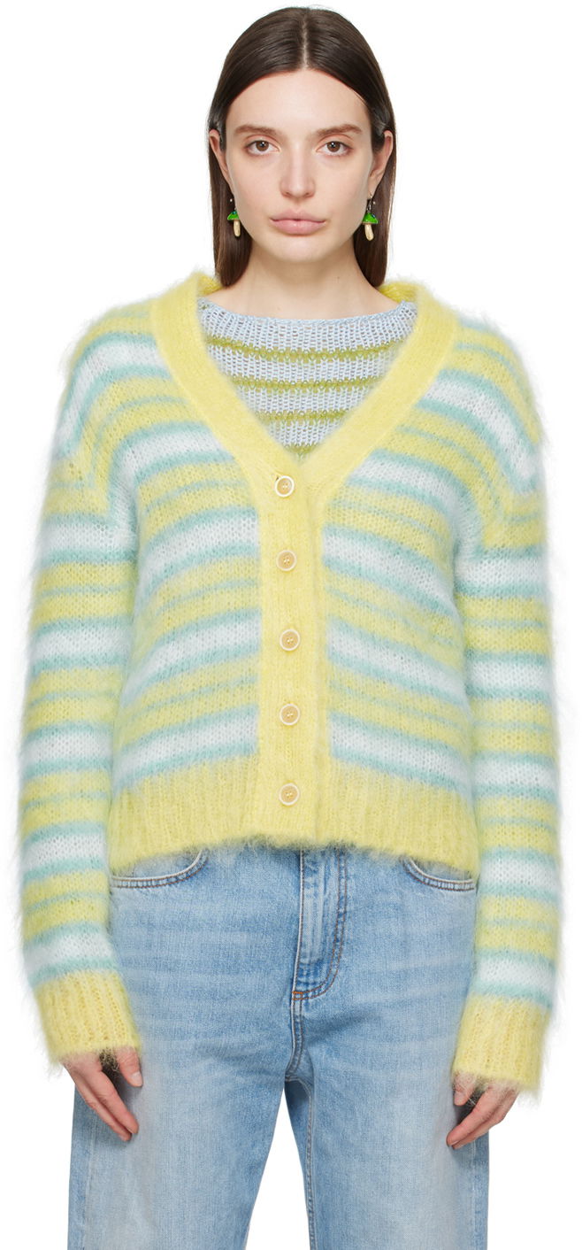 Sveter Marni Striped Cardigan Žltá | CDMD0089Q4 UFU191