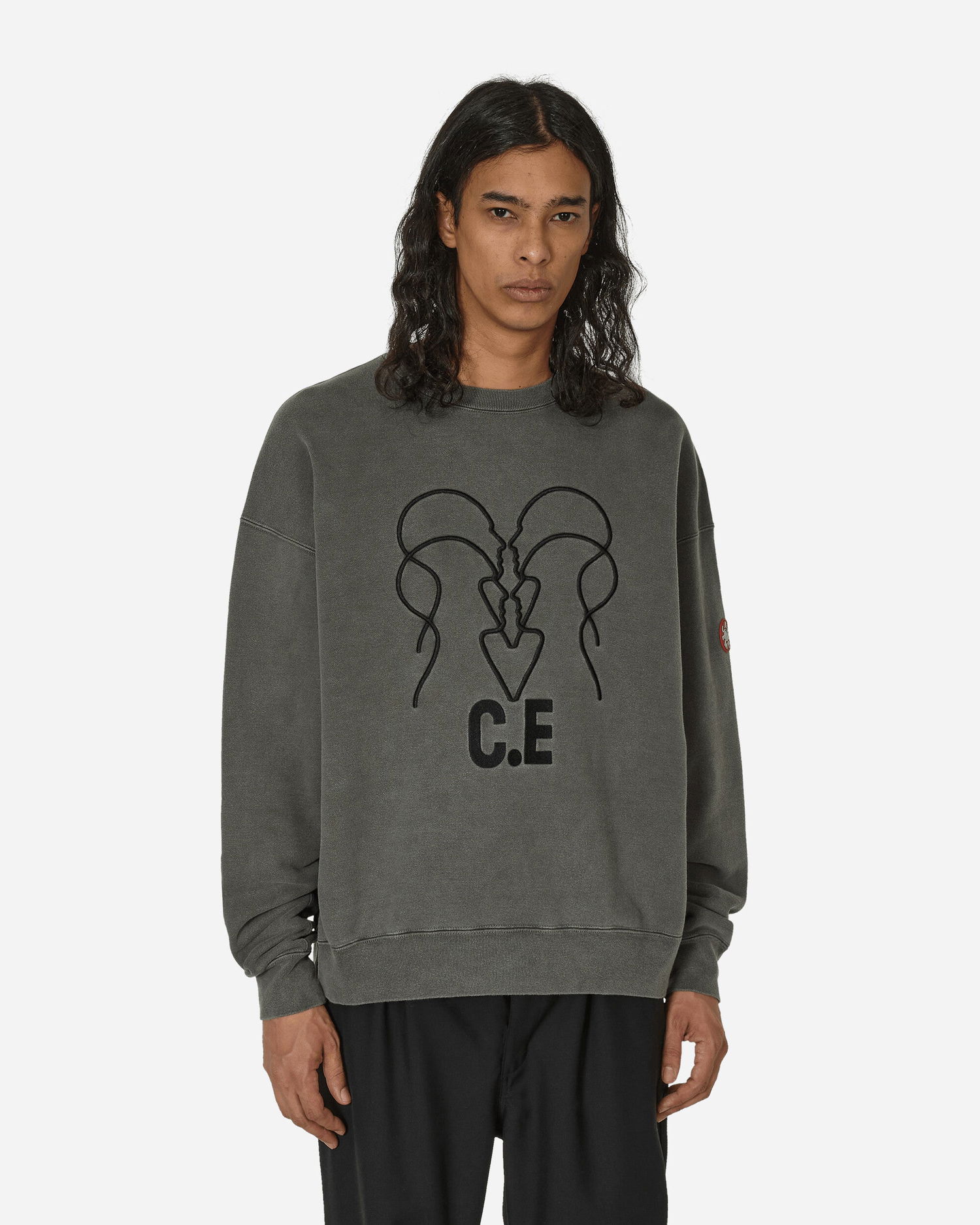 Mikina Cav Empt Overdye Wb Headsx4 C.E Crewneck Sweatshirt Charcoal Šedá | CES25CS02 CHCL, 1