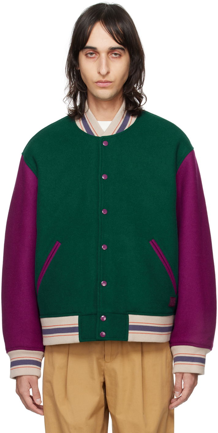Bomber bunda Acne Studios Striped Bomber Jacket Zelené | C90162-, 0
