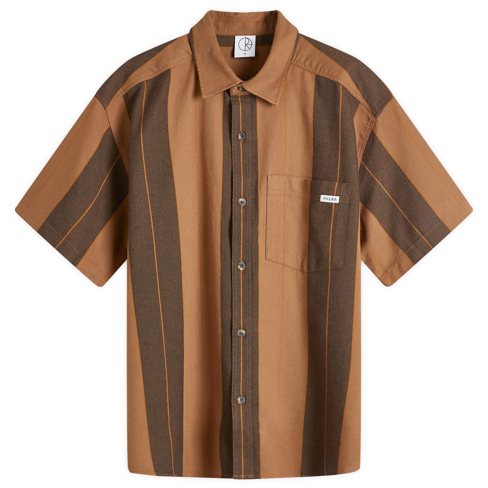 Mitchell Strip Short Sleeve Shirt Brown Stripe