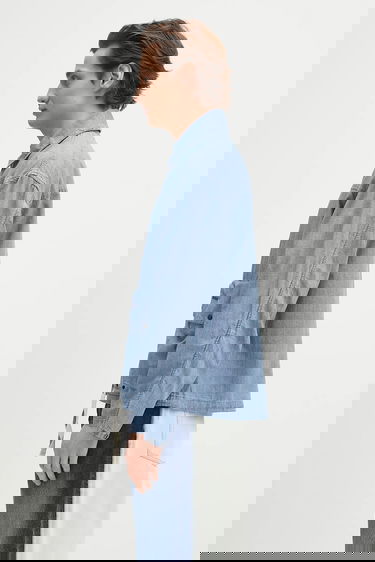 Bunda Barbour Durham Chambray Casual Jacket Regular Modrá | MCA1038, 1