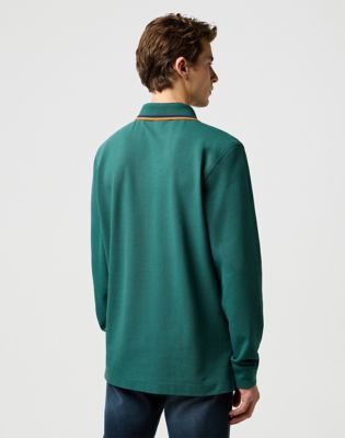 Polo tričko Wrangler Wrangler Long Sleeve Regular Polo Shirt Zelené | 112371507:XXL, 0