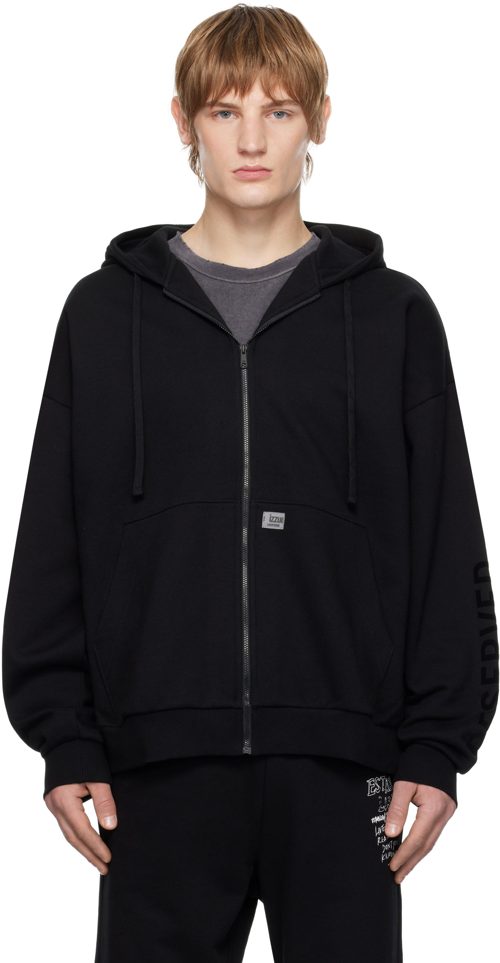 Quilted Back Zip-Up Hoodie