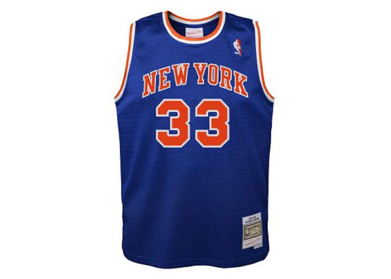Dres Mitchell & Ness Mitchell & Ness New York Knicks Patrick Ewing Swingman Jersey Modrá | 9N2B7BRD0-NYKPE-Y91