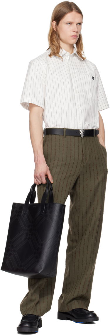 Košeľa Burberry Burberry Pinstripe Short Sleeve Shirt Biela | 8102569, 4