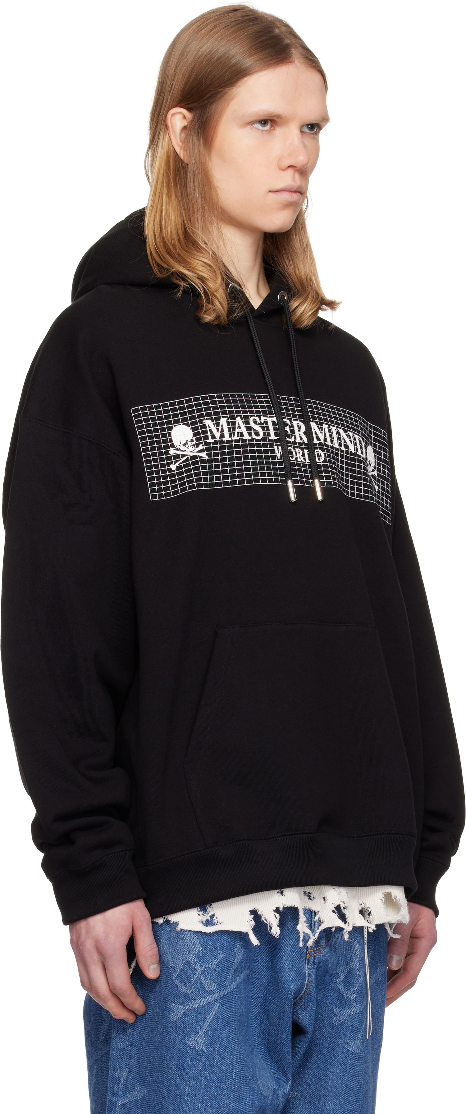 Mikina Mastermind WORLD Mastermind World Boxy Fit Grid Hoodie Čierna | MW25S14-SW014-015, 1