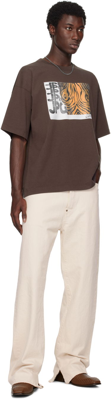 Tričko Jean Paul Gaultier Jean Paul Gaultier Printed Wood Oversized T-Shirt Hnedá | 25/03-W-TO293-J001-710060, 3