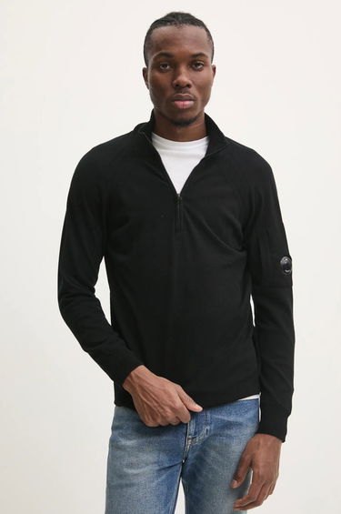 Sveter C.P. Company Lightweight Half-Zip Merino Wool Sweater Čierna | 17CMKN193A005528A, 0