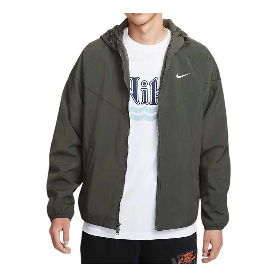Bomber bunda Nike Men's Woven Hooded Jacket Zelené | HV1065-007, 0
