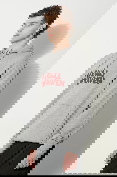 Mikina FJÄLLRÄVEN Fjallraven Logo Pullover Hoodie with Drawstring and Kangaroo Pocket Šedá | F84144, 2