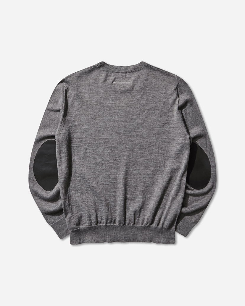 Sveter Maison Margiela Elbow Patch Crewneck Sweater Šedá | SH0HL0032 816M