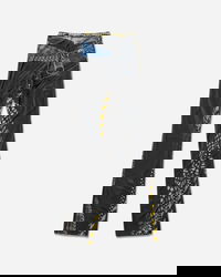 Mesh Flare Pants with Polka Dot and Zip Print