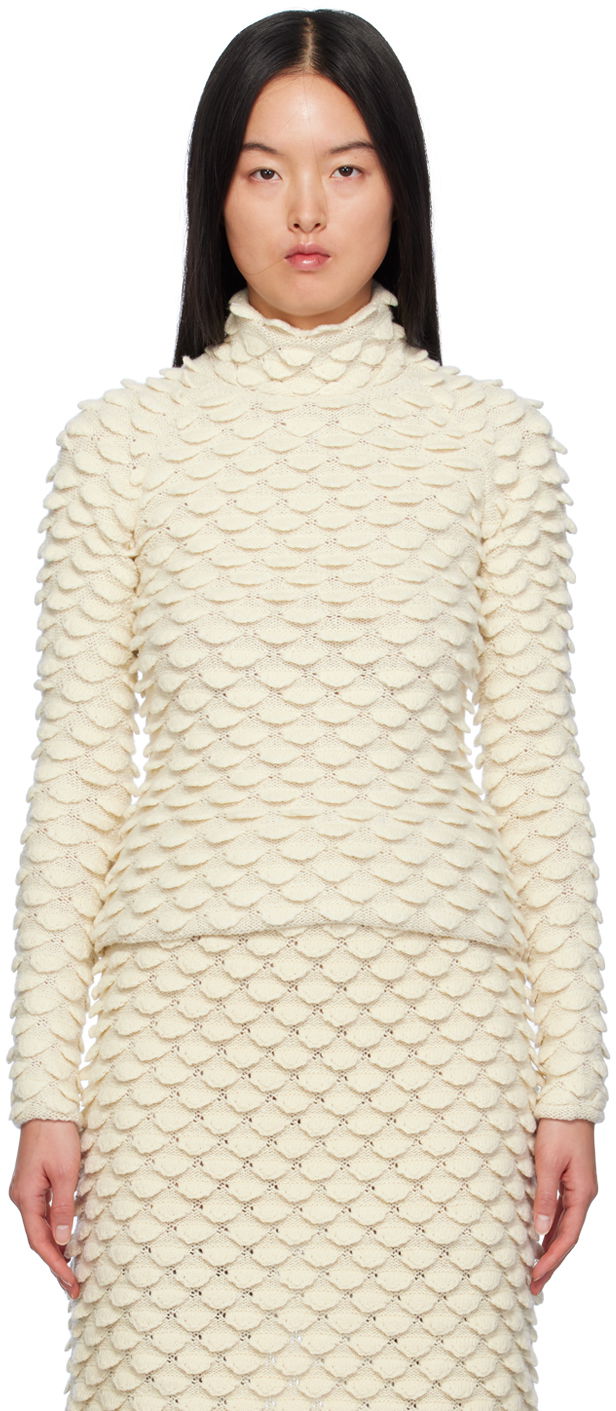 Fishscale Turtleneck Knit Sweater