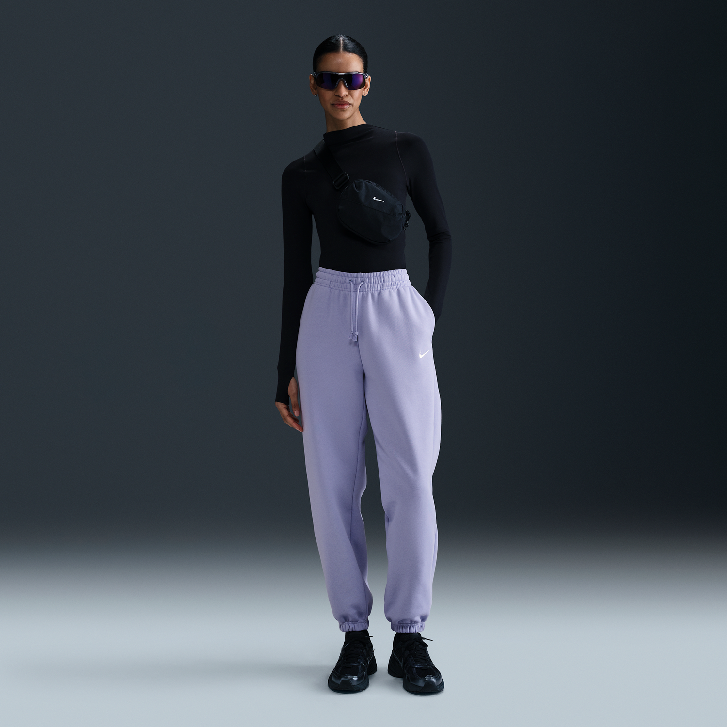 Tepláky Nike Sportswear Phoenix Fleece High-Waisted Loose Fit Pants Fialová | FZ5996-533, 0
