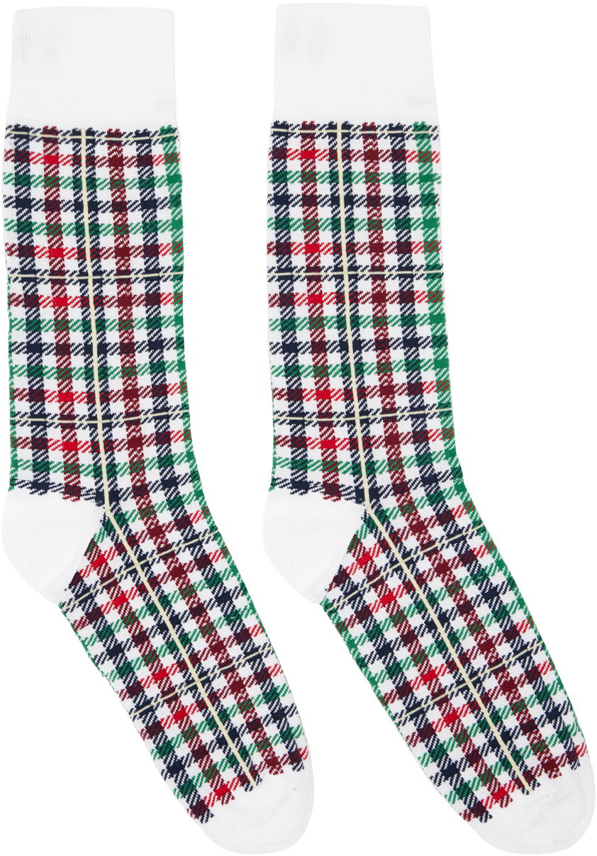 Multicolor Gingham Check Socks