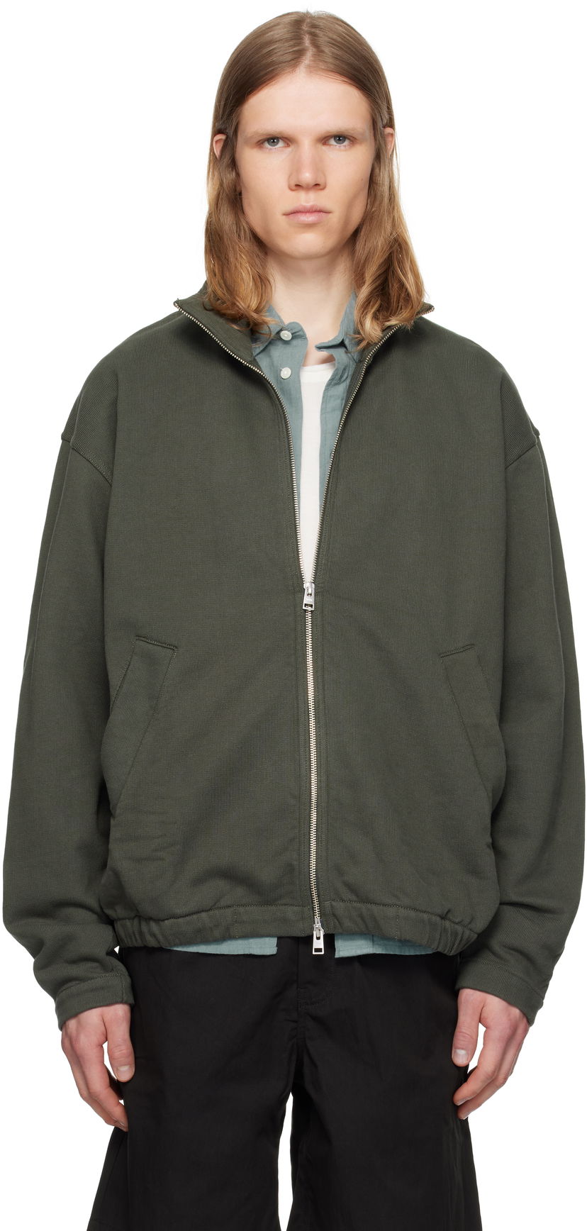 Bunda NORSE PROJECTS Bjorn Organic Loopback Track Jacket Zelené | N20-1379