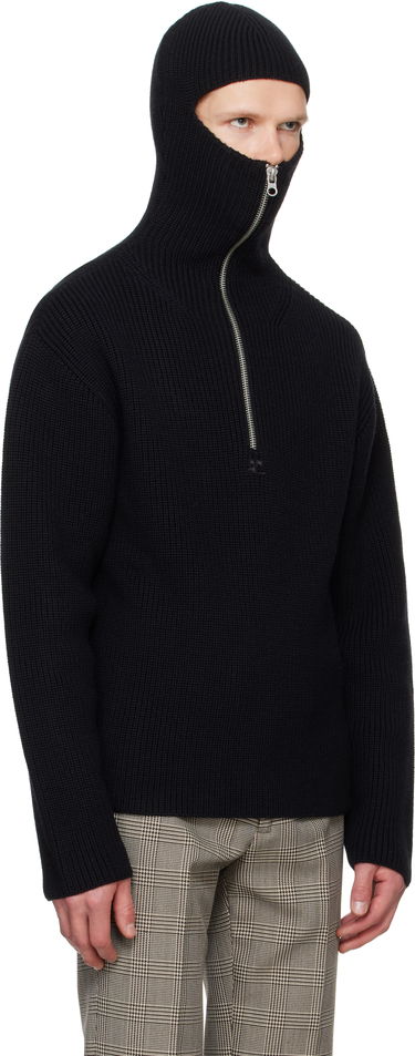 Sveter Courrèges Ribbed Wool Half-Zip Sweater Žltá | 324MPU182FI0036, 4