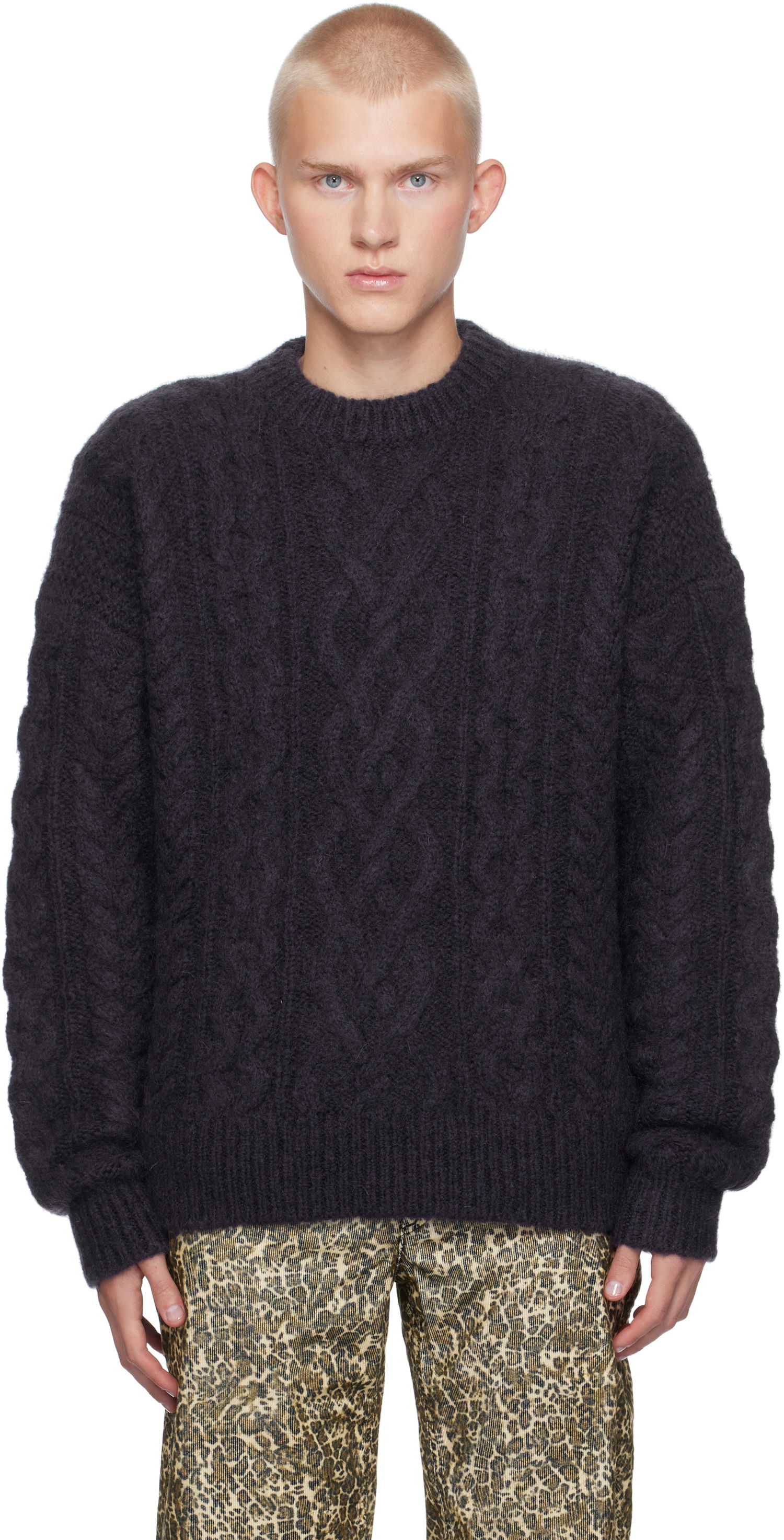 Sveter ISABEL MARANT Isabel Marant Erick Cable Knit Sweater Šedá | PU0542HA-B3L07H, 0