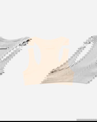 Podprsenka Jean Paul Gaultier Jean Paul Gaultier Ribbed Metal Hardware Logo Patch Bra Top Béžová | 26-01-W-TO430-J014 63, 2