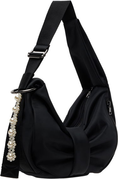 Taška cez rameno Simone Rocha Simone Rocha Mini Pearl-Embellished Sling Bow Bag Čierna | BAG198B 0761, 1