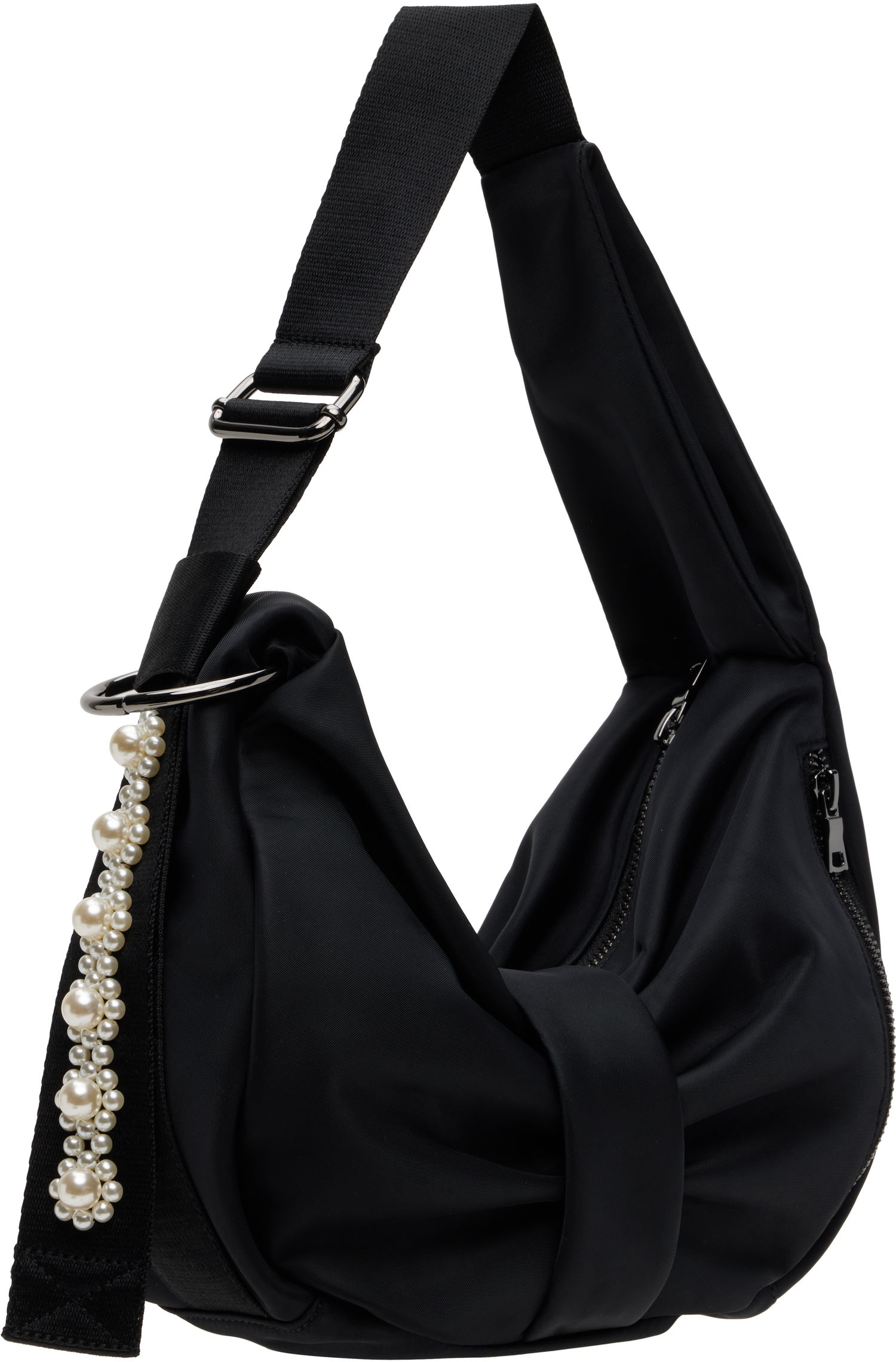Taška cez rameno Simone Rocha Simone Rocha Mini Pearl-Embellished Sling Bow Bag Čierna | BAG198B 0761, 1