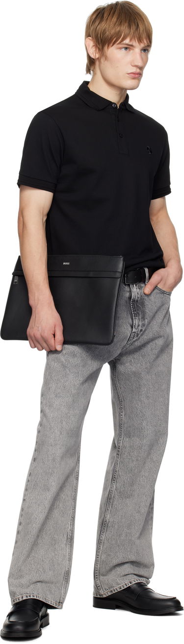 Kabelka BOSS Large Leather Document Holder Čierna | 50536155, 2